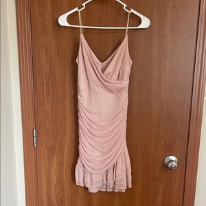 B Darlin Blush Pink Ruched Mini Dress